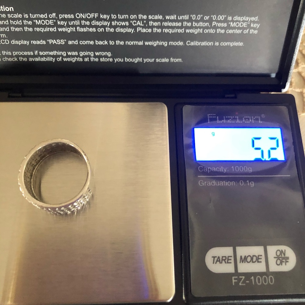 Vintage Wide Band Sterling 925 Basketweave Ring - Picture 7 of 7